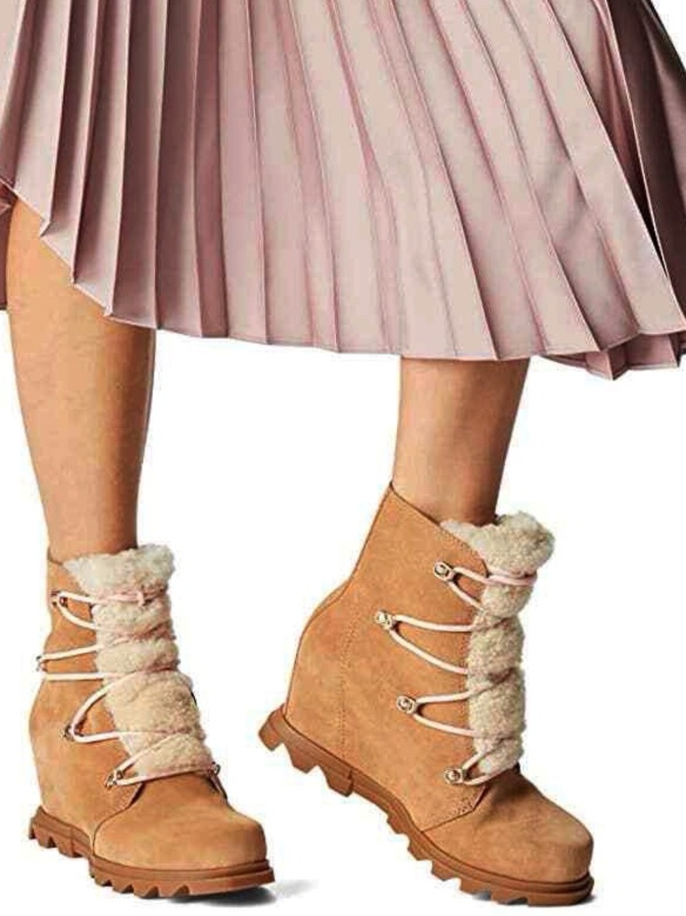 🆕{SOREL}Joan Of Arctic Wedge III Lace Cozy Booties